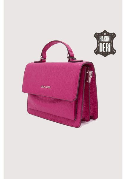 Hakiki Deri Kadın El Çantası Fuşya SMR9022 fiyatları