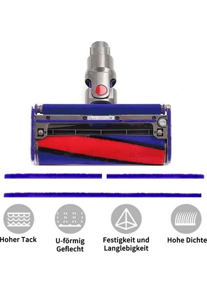 Dyson V6, V7, V8, V10, V11 Elektrikli Süpürgeler ve Süpürge Başlığı Aksesuarları Için Yumuşak Peluş Şerit Aks Yedek Tekerlekleri (Yurt Dışından) modelleri
