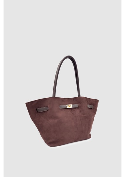 Ferny Kemer, Toka ve Dikiş Detaylı Süet Kol ve Omuz Çantası Acı Kahve fiyatları