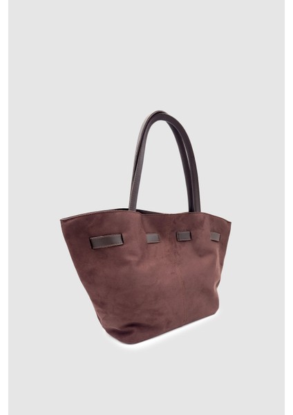 Ferny Kemer, Toka ve Dikiş Detaylı Süet Kol ve Omuz Çantası Acı Kahve indirimleri