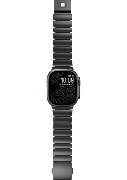 Apple Watch Ultra 49MM Mkst KRD-149 Titanyum Silikon Kordon - Gümüş-Turuncu