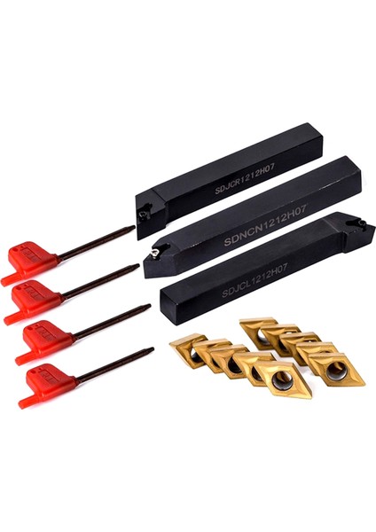 Torna Tezgahı Takım Tutucu Delme Çubuğu Dcmt + 10 Adet 0702 Karbür Uç (Yurt Dışından) modelleri