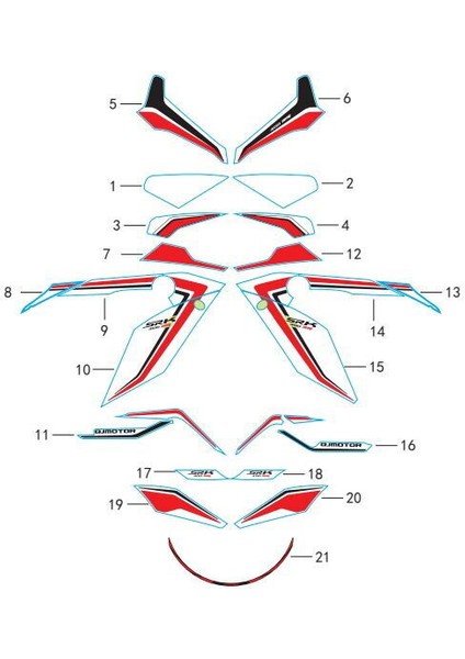 SRK400RR Ön Grenajı Stıcker Sağ