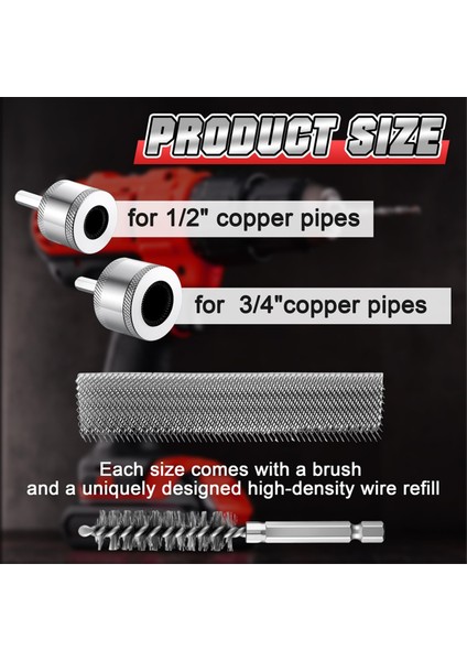 Profesyonel Bakır Boru Temizleyici Seti, 1/2 Inç 3/4 Inç Bakır Boru Temizleyici (Yurt Dışından) modelleri