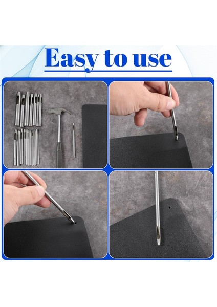 22 Parça Deri Delgeç Seti, 0,5-12 mm Yuvarlak Delikli Kemer Delgeç (Yurt Dışından) fırsatları