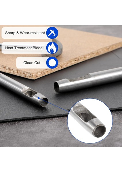 22 Parça Deri Delgeç Seti, 0,5-12 mm Yuvarlak Delikli Kemer Delgeç (Yurt Dışından) indirimleri