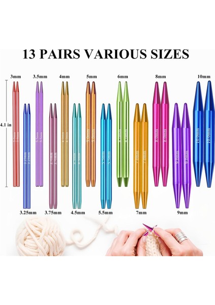 13 Çift Değiştirilebilir Dairesel Örgü Şişleri Seti, 3.0mm-10.0mm (Yurt Dışından) modelleri