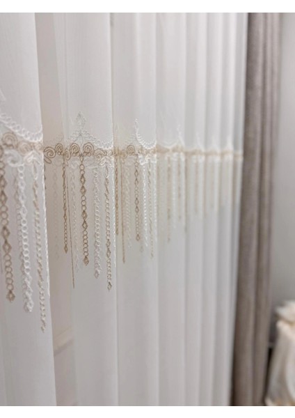 Nivemeshome 2571 V -117 Reina Gold 1/3 Pileli Bambu Tül Perde fiyatları