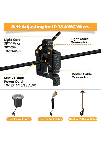 Peyzaj Aydınlatması Için 5'li Düşük Voltajlı Kablo Konnektörü (Yurt Dışından) fırsatları