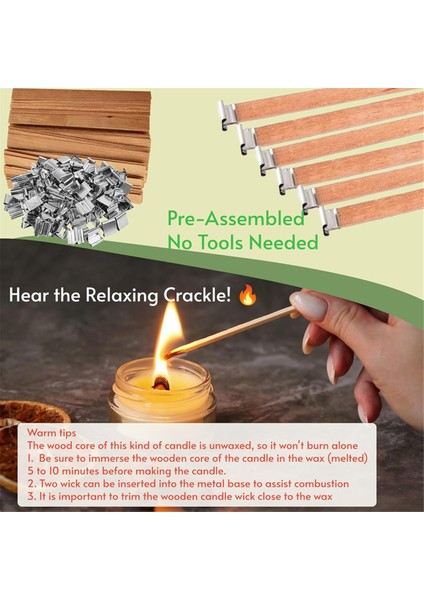 Mum Yapımında Kullanabileceğiniz Ahşap Fitil, Kendin Yap, Ev Dekorasyonu ve Hediyeler Için Harika (Yurt Dışından) indirimleri