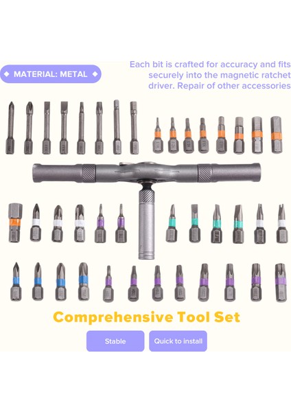 Manyetik Cırcır Tornavida Seti 42 Parça Hassas Uçlar (Yurt Dışından) indirimleri