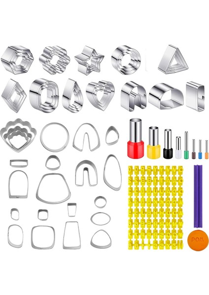 61 Parça Kil Alet Seti, 51 Şekil Paslanmaz Çelik Kil Kesici (Yurt Dışından)
