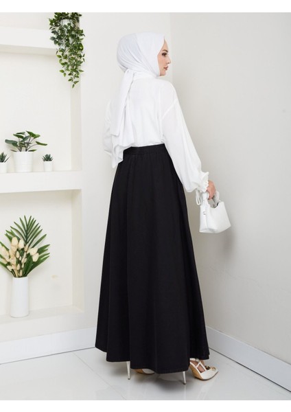 Beli Lastikli Ipli Kot Kloş Etek Siyah indirimleri