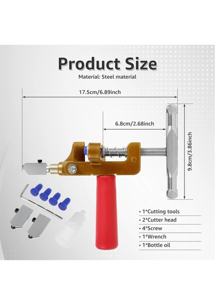 Tungsten Çelik Bıçaklı Fayans Kesici, Manuel Cam Kesme Aleti (Yurt Dışından) modelleri
