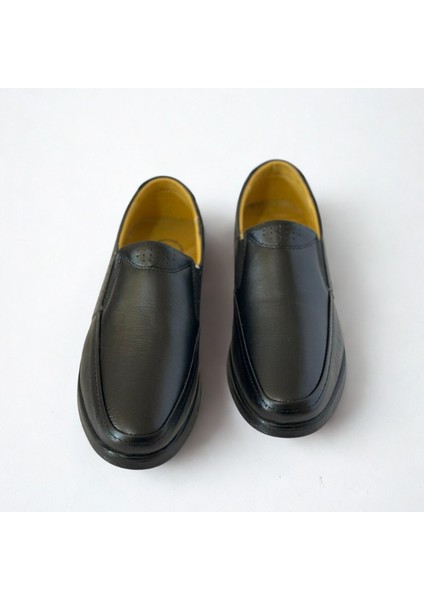 Erkek Hakiki Deri Ultra Rahat Ortapedik Kauçuk Taban Günlük Siyah Ultra Rahat Günlük Siyah Ayakkabı modelleri