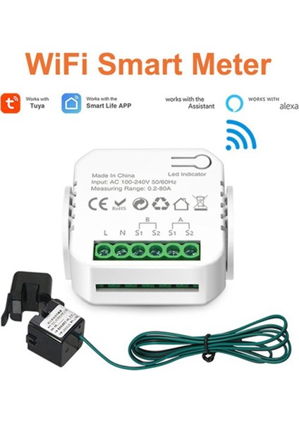Tuya Wifi 80A Akıllı Sayaç Dijital Enerji Ölçer Akım Trafosu (Yurt Dışından) fiyatları