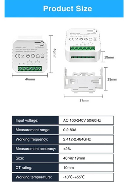 Tuya Wifi 80A Akıllı Sayaç Dijital Enerji Ölçer Akım Trafosu (Yurt Dışından) fırsatları