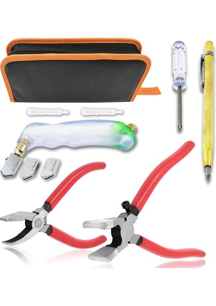 Ağır Hizmet Tipi Cam Kesme Alet Seti, Kavisli Çeneli Cam Çalıştırma Pensesi (Yurt Dışından)