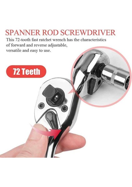 2'si 1 Arada Mini Cırcırlı Anahtar Aleti Çift Uçlu Cırcırlı Soket 2 Adet (Yurt Dışından) modelleri