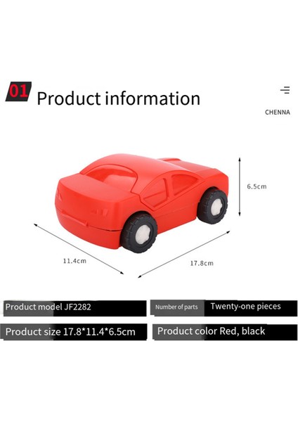 21'i 1 Arada Araba Şeklinde Mini Tornavida Seti ve El Feneri Tamir Aleti Kırmızı (Yurt Dışından) fiyatları