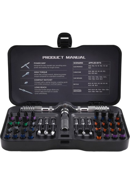 Manyetik Cırcır Tornavida Seti 40 Parça Hassas Uçlar (Yurt Dışından)