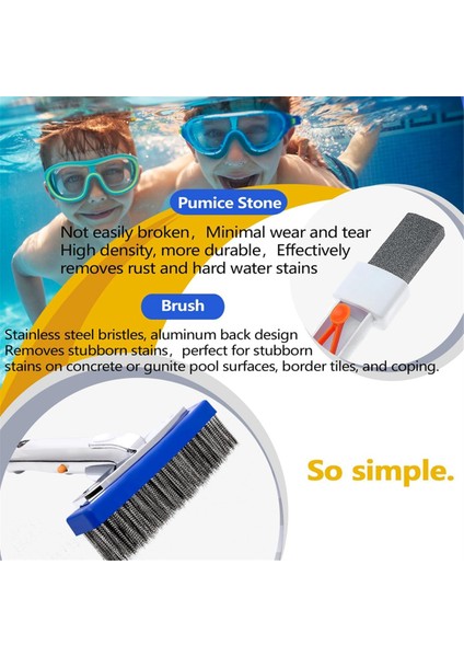 Havuz Ponza Taşı ve 5 Inç Paslanmaz Çelik Havuz Fırçası Seti (Yurt Dışından) fiyatları