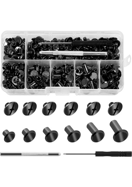 Çeşitli Cilt Vidaları Seti, M5X4/5/6/8/10/12MM Kitap Cilt Perçinleri (Yurt Dışından)