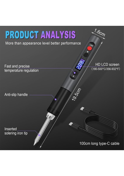 65W Dahili Isıtmalı Akıllı Dijital Ekranlı Lehimleme Demiri (Yurt Dışından) modelleri