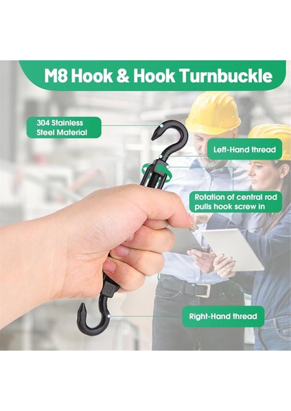 Adet M8 Kanca ve Kanca Gerdirme Çubuğu 304 Paslanmaz Çelik (Yurt Dışından) fırsatları