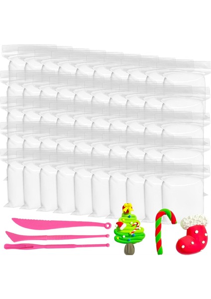 50 Paket Beyaz Hava Kurumalı Köpük Kili, 18OZ Çocuklar Için Yumuşak Kalıp Kili (Yurt Dışından)