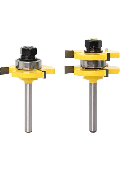 Adet 1/4 Inç Şaft Kesici 3 Dişli Dil ve Yiv Bağlantısı Montajı (Yurt Dışından)