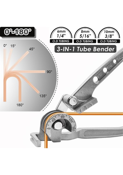 180° Boru Bükme Makinesi 3'ü 1 Arada Manuel Boru Bükme Aleti Metrik (Yurt Dışından) modelleri