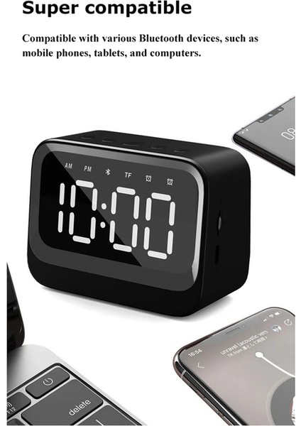 Mini Saat Bluetooth Hoparlör Taşınabilir Çift Çalar Saat Ses Çubuğu Kablosuz Ekran Müzik Çalar Tf Kart Oynatma Desteği (Yurt Dışından) fırsatları