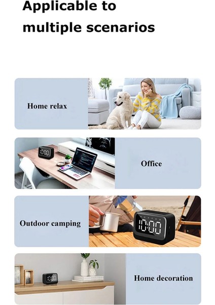 Mini Saat Bluetooth Hoparlör Taşınabilir Çift Çalar Saat Ses Çubuğu Kablosuz Ekran Müzik Çalar Tf Kart Oynatma Desteği (Yurt Dışından) indirimleri