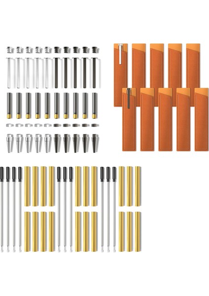 Ahşap Tornalama Kalem Setleri 10'lu Paket 10 Siyah Mürekkepli Tükenmez Kalem (Yurt Dışından)