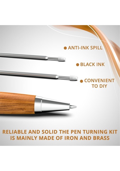 Ahşap Tornalama Kalem Setleri 10'lu Paket 10 Siyah Mürekkepli Tükenmez Kalem (Yurt Dışından) indirimleri