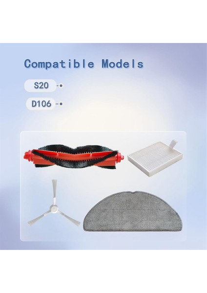 Xiaomi S20, D106 Robot Süpürge Yedek Parçaları Için Aksesuar Kiti (Yurt Dışından) modelleri
