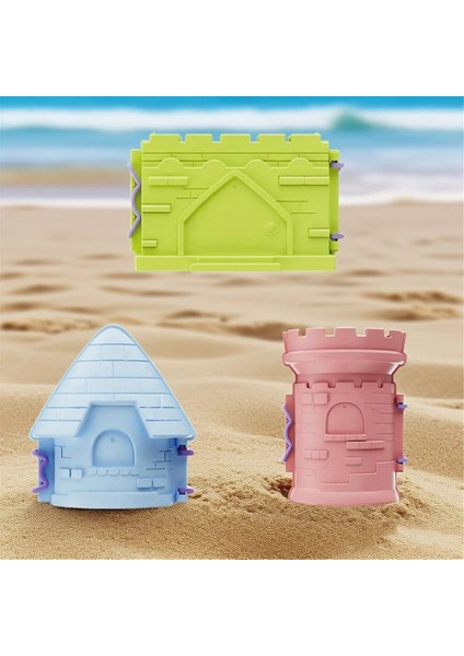 Açık Hava Plaj Kumu Için Üç Parçalı Kale Kalıpları 1 Adet (Yurt Dışından) indirimleri