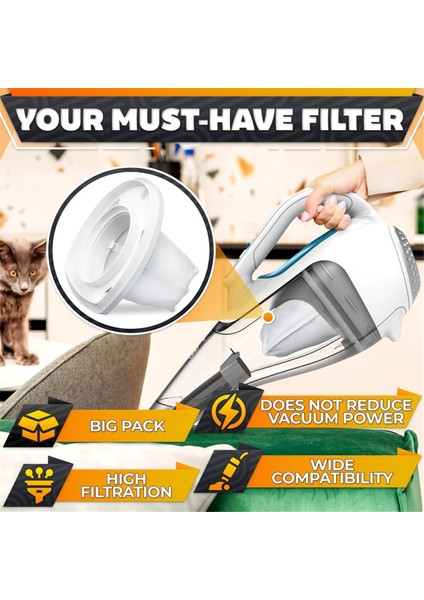 Black And Decker El Süpürgesi Filtresi Değişimi Için 4 Adet Uyumlu - Yıkanabilir ve Tekrar Kullanılabilir VF110 Filtre (Yurt Dışından) fırsatları