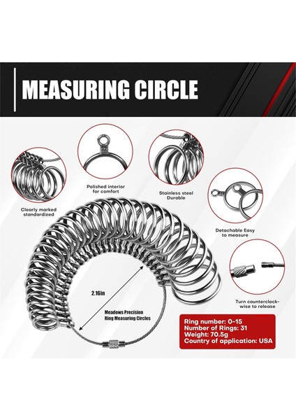 Parçalı Mücevher Yüzük Ölçüsü Ölçme Aleti Seti, Yüzük Ölçüsü Ölçme Kiti (Yurt Dışından) fiyatları