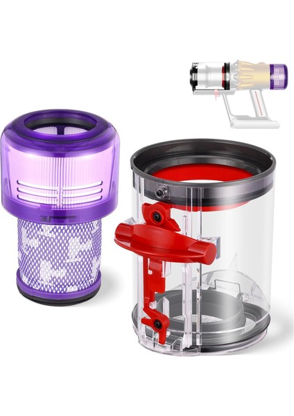 Dyson V10 Slim V12 Dijital Slim Elektrikli Süpürge Aksesuarları Toz Kovası Toplayıcısı Için Yedek Toz Haznesi ve Filtre (Yurt Dışından) modelleri
