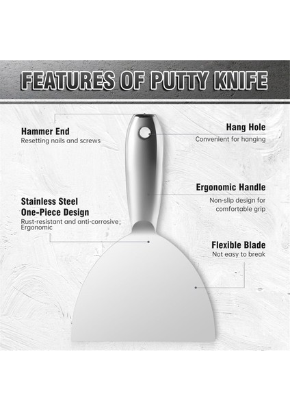 5 Parça Macun Bıçağı Seti, Duvar Kağıdı Kazıyıcı Boya Kazıyıcı Alet (Yurt Dışından) modelleri