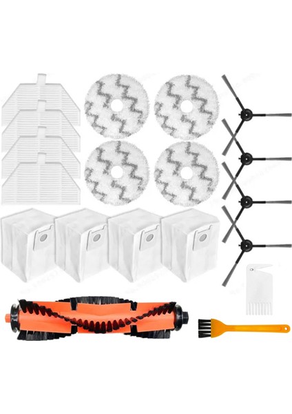 Roidmi Eva SDJ06RM Robot Süpürge Aksesuarları Için 19 Adet Yedek Parça Ana Yan Fırça Filtre Paspas Bezi Toz Torbası (Yurt Dışından)