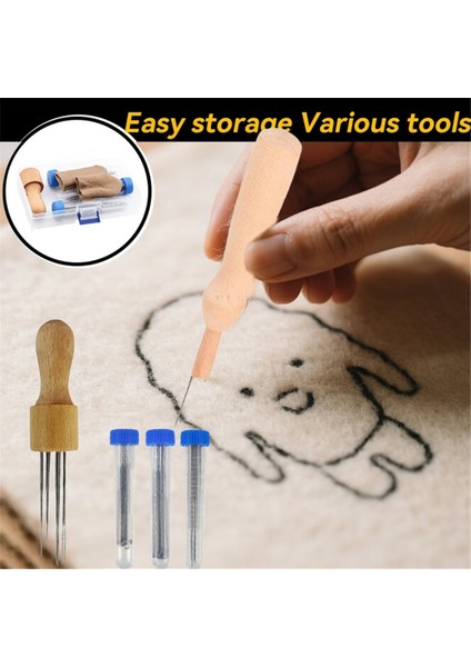 Boyutta 30 Keçe Iğnesi ve Ahşap Saplı Iğne-Keçe Seti (Yurt Dışından) modelleri