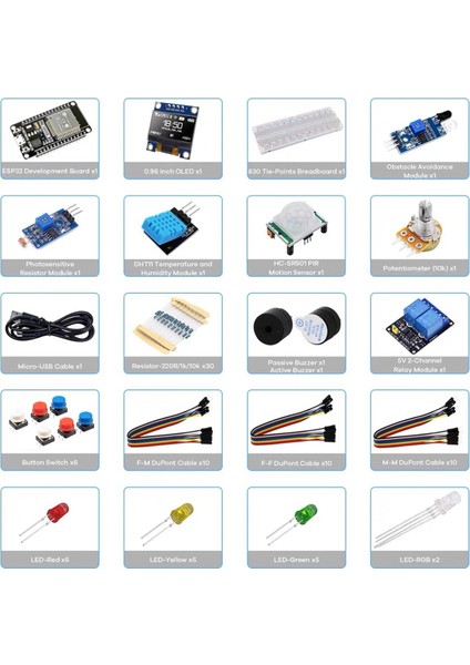 ESP32 ESP-32S Wıfı Iot Geliştirme Kartı Için ESP32 Başlangıç Seti (Yurt Dışından) modelleri