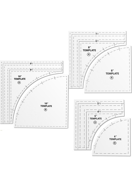 Parçalı Sarhoşlar Yolu Kapitone Şablonları Büyük Kapitone Cetvelleri (Yurt Dışından)