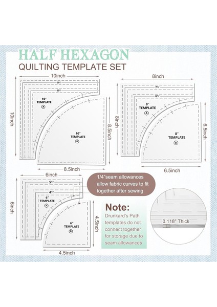 Parçalı Sarhoşlar Yolu Kapitone Şablonları Büyük Kapitone Cetvelleri (Yurt Dışından) indirimleri