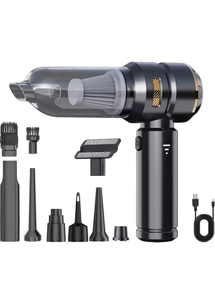 Araba Elektrikli Süpürgesi Taşınabilir Yüksek Güçlü El Tipi Fırçasız Motor Temizleme Makinesi Hava Toz Alma Makinesi Ev Aletleri Için Siyah (Yurt Dışından)