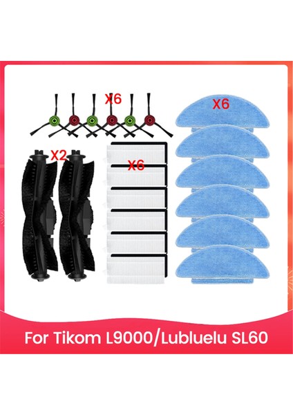 Tikom L9000 Için 20 Adet Fırça Filtresi ve Paspas Bezi Lubluelu SL60 (Yurt Dışından)