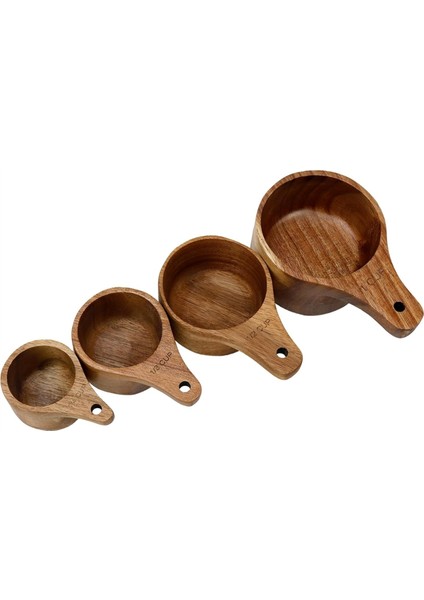 Adet Ahşap Ölçü Kabı Seti, Istiflenebilir Saplı, Pişirme ve Yemek Pişirme 4 Boyut (Yurt Dışından) indirimleri